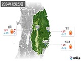 2024年12月23日の岩手県の実況天気