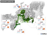 2024年12月27日の東海地方の実況天気