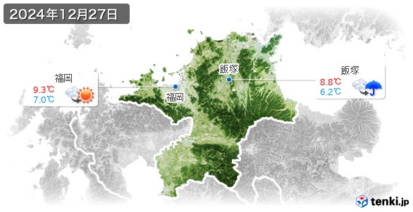 福岡県(2024年12月27日の天気
