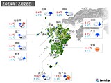 2024年12月28日の九州地方の実況天気