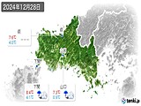 2024年12月28日の山口県の実況天気