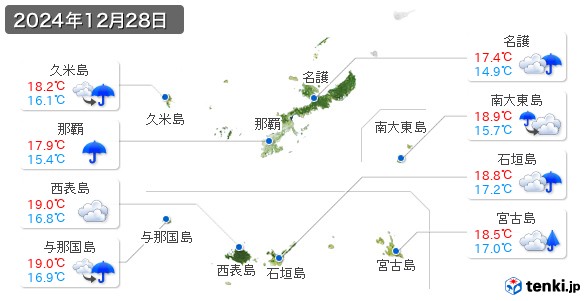 沖縄県(2024年12月28日の天気