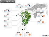 2024年12月29日の九州地方の実況天気