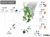 2024年12月29日の鹿児島県の実況天気