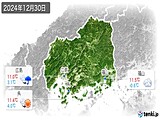 2024年12月30日の広島県の実況天気