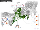 2025年01月03日の東海地方の実況天気