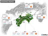 2025年01月04日の四国地方の実況天気