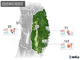 2025年01月05日の岩手県の実況天気