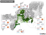 2025年01月08日の東海地方の実況天気