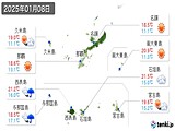 実況天気(2025年01月08日)