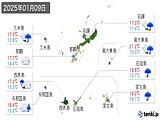 2025年01月09日の沖縄県の実況天気