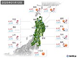 2025年01月10日の東北地方の実況天気