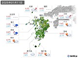 2025年01月11日の九州地方の実況天気