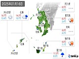 2025年01月16日の鹿児島県の実況天気