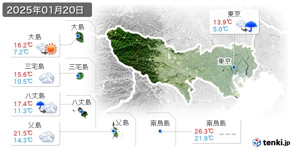 東京都(2025年01月20日の天気
