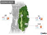 2025年01月22日の岩手県の実況天気
