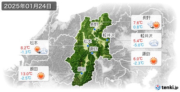 長野県(2025年01月24日の天気