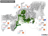 2025年01月25日の東海地方の実況天気