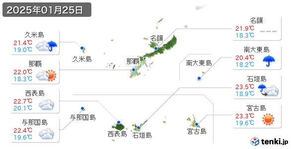 沖縄県(2025年01月25日の天気