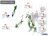 2025年01月26日の長崎県の実況天気