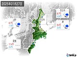 2025年01月27日の三重県の実況天気