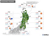 2025年01月28日の東北地方の実況天気