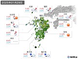 2025年01月29日の九州地方の実況天気