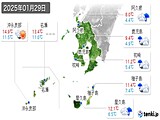 2025年01月29日の鹿児島県の実況天気