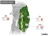 2025年01月30日の岩手県の実況天気