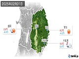 2025年02月01日の岩手県の実況天気
