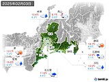 2025年02月03日の東海地方の実況天気