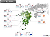 2025年02月04日の九州地方の実況天気
