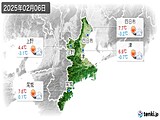 2025年02月06日の三重県の実況天気
