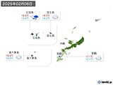 実況天気(2025年02月06日)