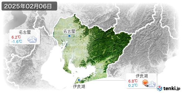 愛知県(2025年02月06日の天気