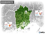 2025年02月07日の岡山県の実況天気