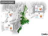 2025年02月09日の三重県の実況天気