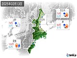 2025年02月13日の三重県の実況天気