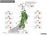 2025年02月15日の東北地方の実況天気