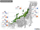 2025年02月16日の北陸地方の実況天気