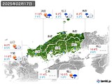 2025年02月17日の中国地方の実況天気