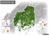2025年02月18日の広島県の実況天気