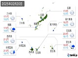2025年02月20日の沖縄県の実況天気