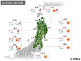 2025年02月23日の東北地方の実況天気