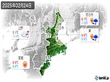 2025年02月24日の三重県の実況天気