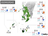 2025年02月24日の鹿児島県の実況天気