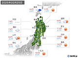 2025年02月25日の東北地方の実況天気