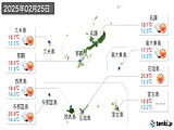 2025年02月25日の沖縄県の実況天気