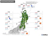 2025年02月26日の東北地方の実況天気