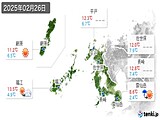 2025年02月26日の長崎県の実況天気